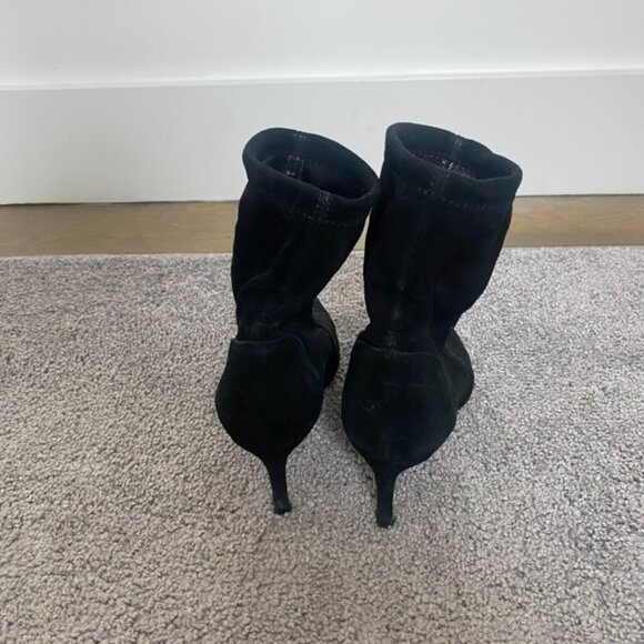Stuart Weitzman STUART 75 STRETCH BOOTIES in Black Suede size: 5.5 - Picture 2 of 11
